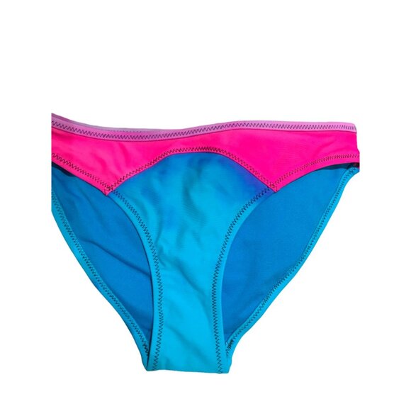 TiniBikini Colorblock Two Piece Swimsuit Bikini Set Sz S Zip Racerback Swim Surf - Picture 3 of 7